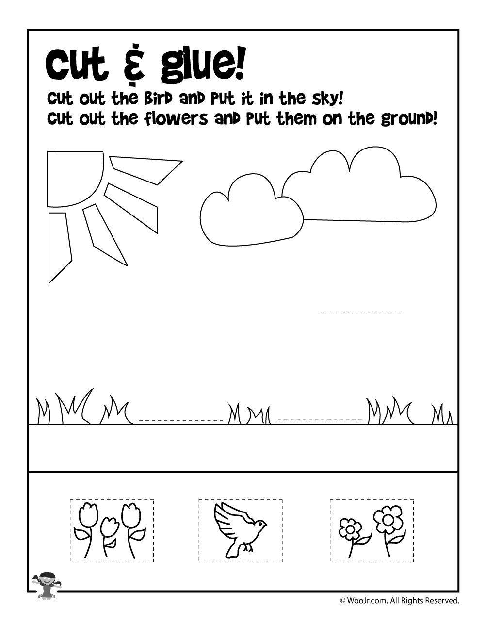 Summer Cut And Paste Worksheet Woo Kids Activities Cutting