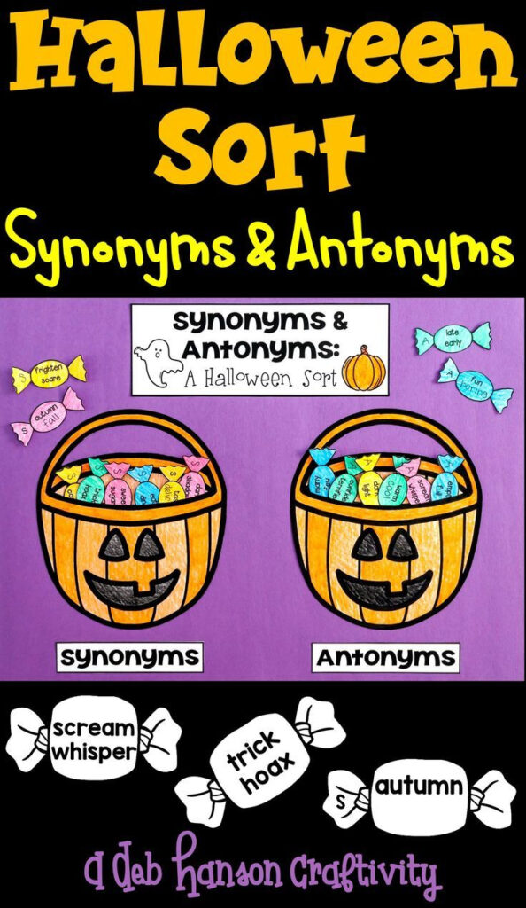 Synonym Antonym Halloween Sort  Students Analyze Word