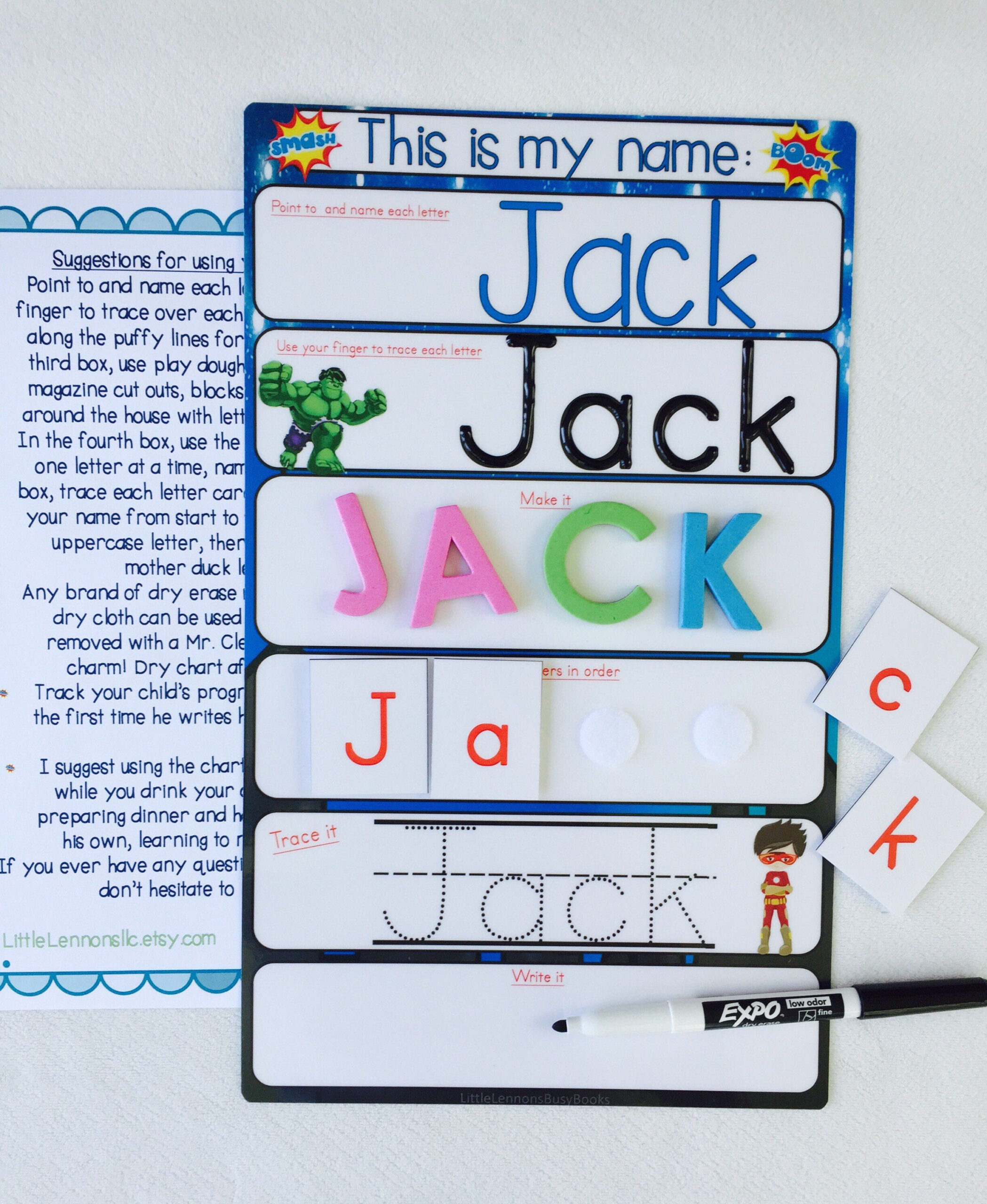 Teaching Resource Tracing Name Tracing Letters Unicorn with Name Tracing Jack