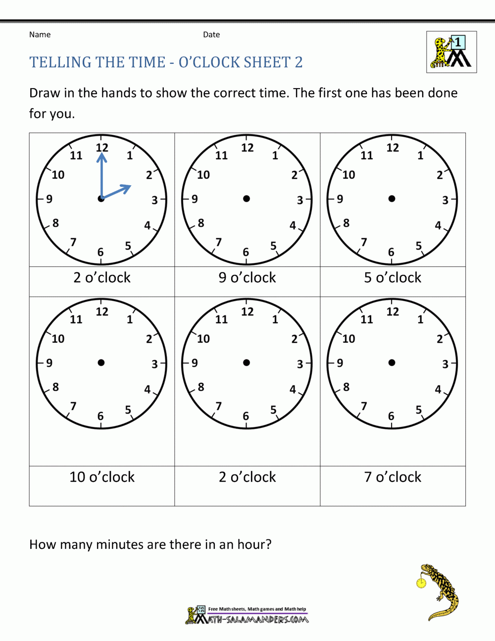 Telling Time Worksheets - O&amp;#039;clock And Half Past