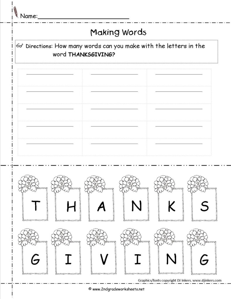 Thanksgiving Scramble Worksheets | Printable Worksheets And