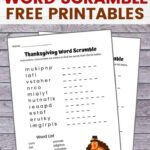 Thanksgiving Word Scramble Free Printable With Answer Key