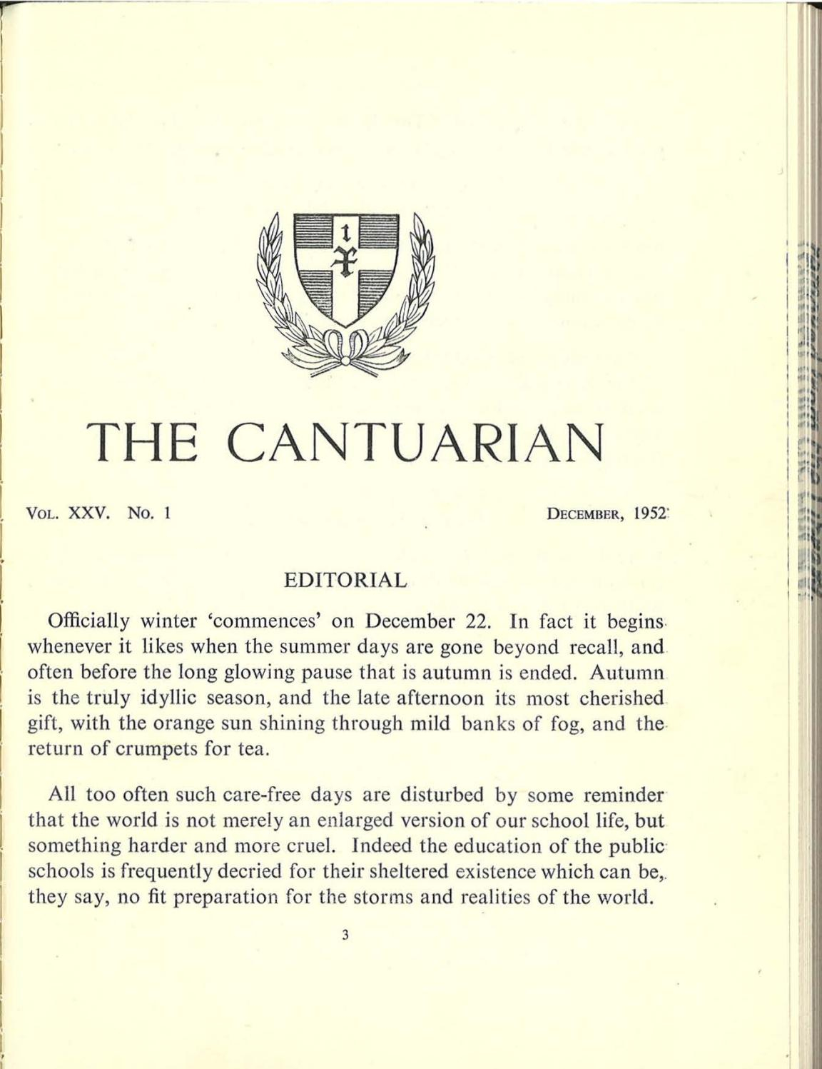 The Cantuarian December 1952 - July 1953Oks Association