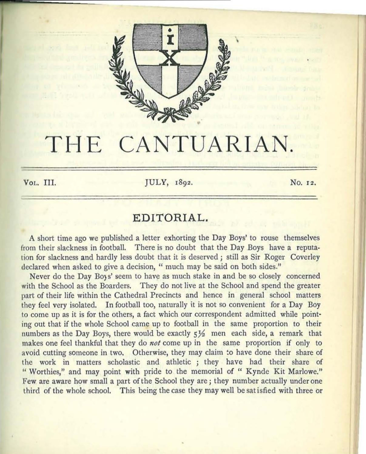 The Cantuarian July 1892 - July 1894Oks Association - Issuu