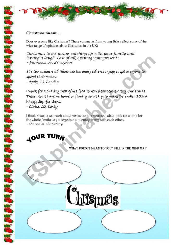 The Christmas Spirit   Esl Worksheetekoum