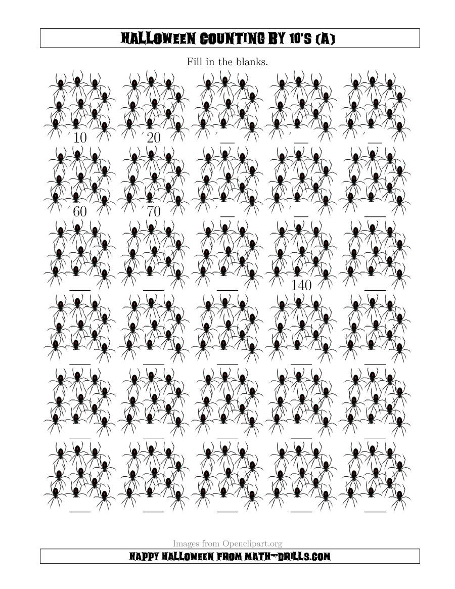 The Counting10&amp;#039;s (A) Math Worksheet From The Halloween