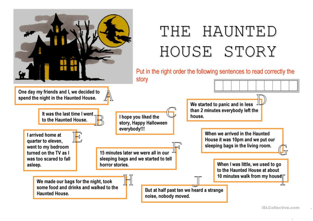 The Haunted House Story   English Esl Worksheets For