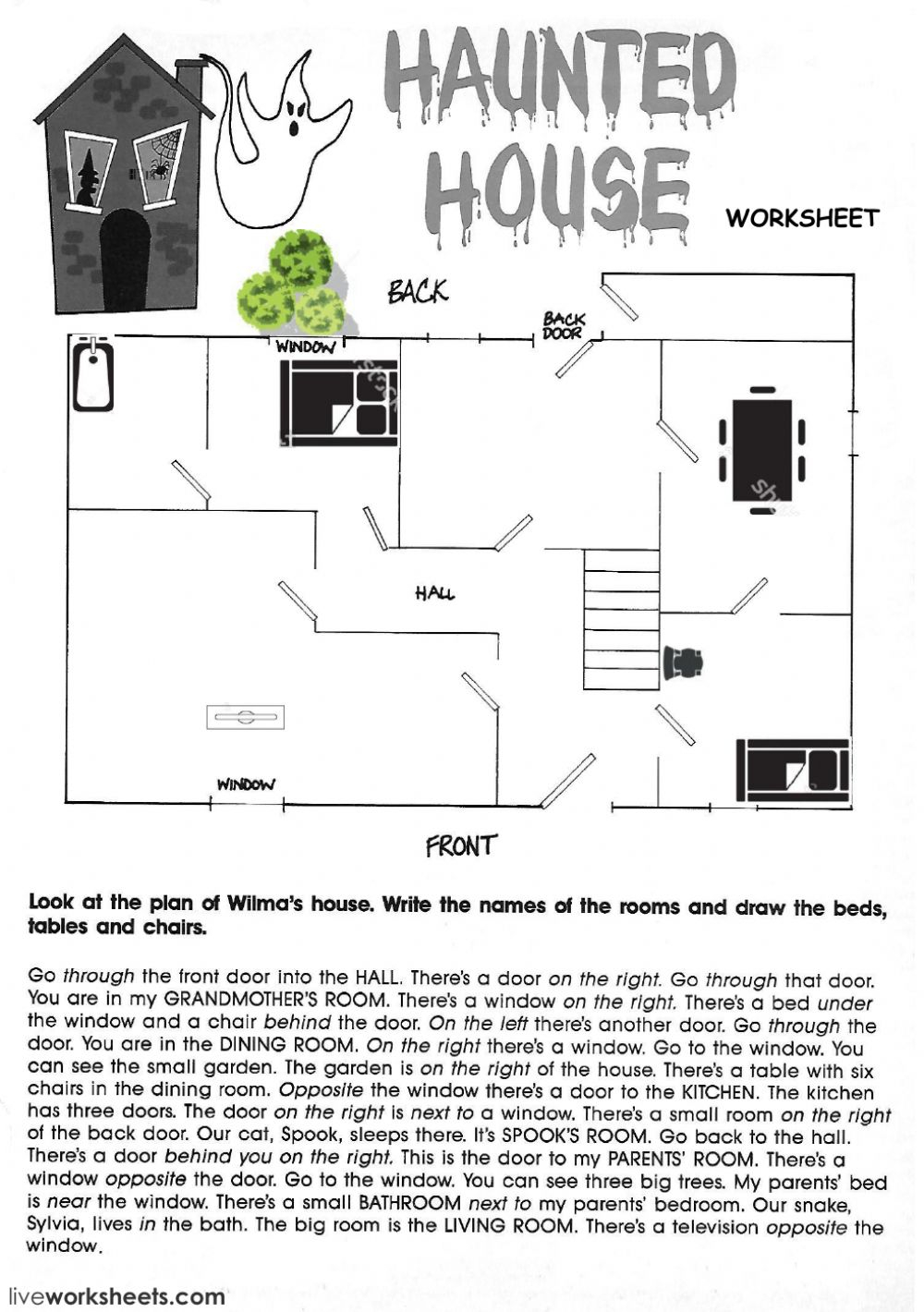 The Haunted House Worksheet