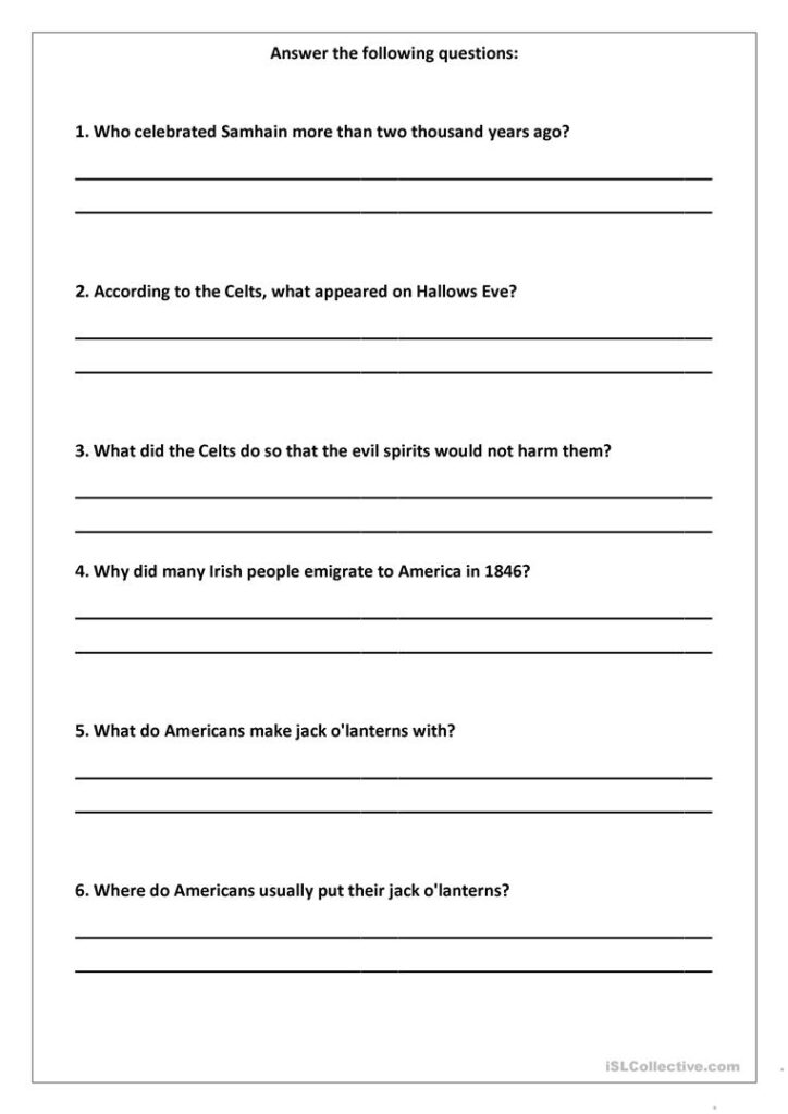 The History Of Halloween   English Esl Worksheets For