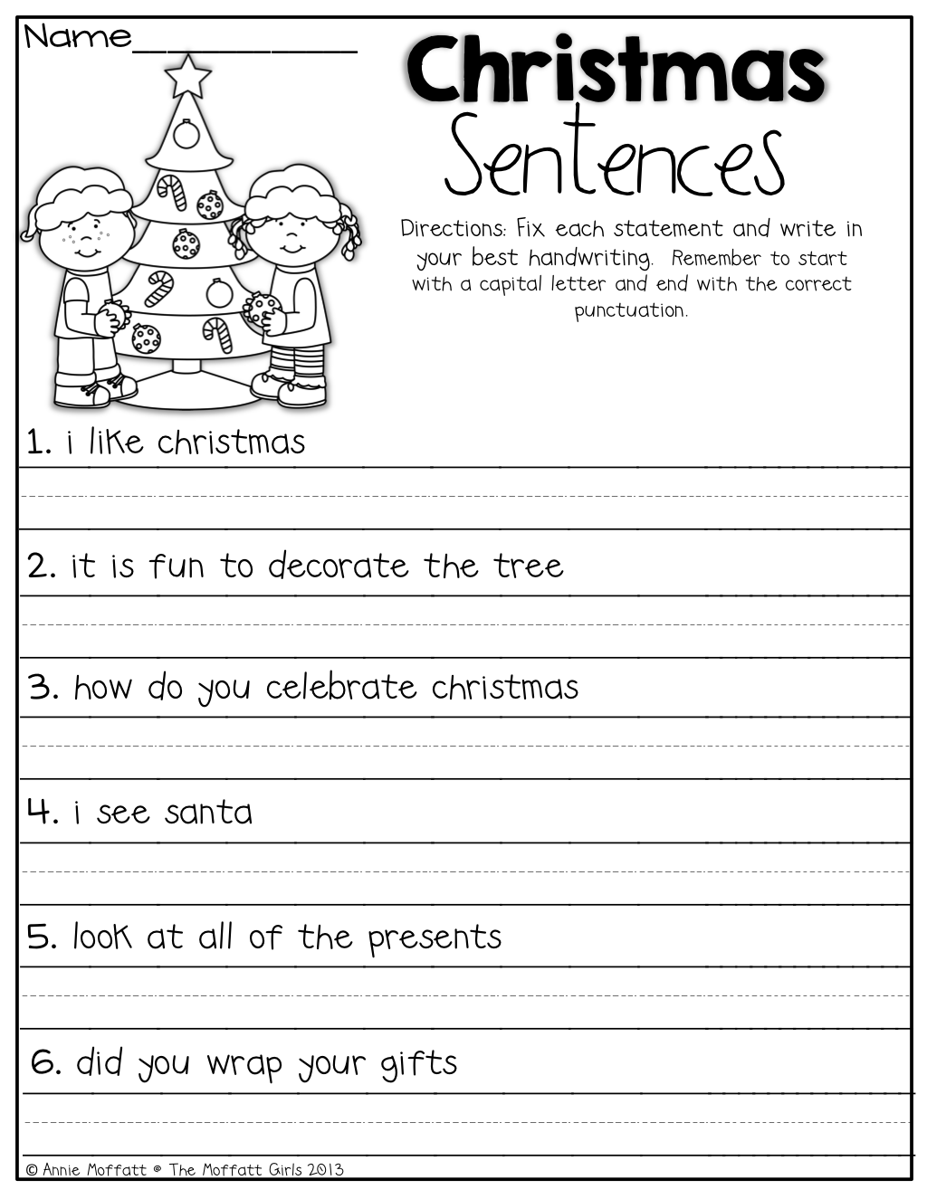 Christmas Reading Comprehension Worksheets First Grade