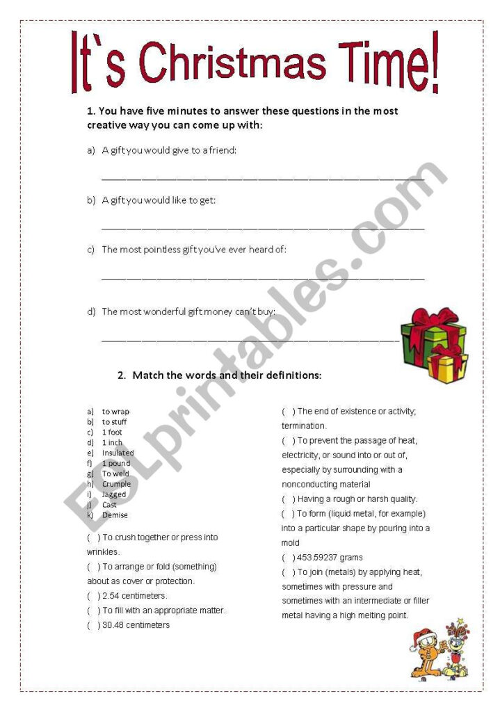 The Moleskin Pants   Unusual Christmas Gifts   Esl Worksheet