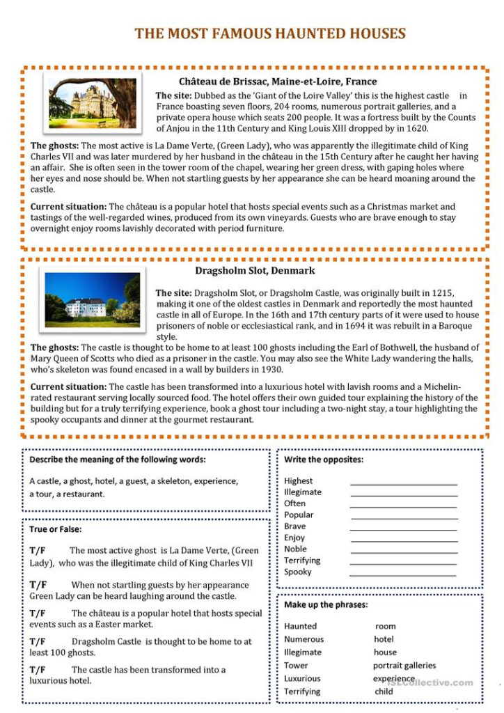 The Haunted History Of Halloween Worksheet