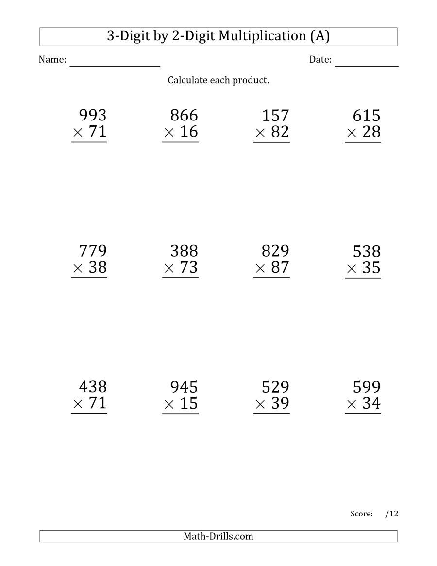 The Multiplying 3-Digit2-Digit Numbers (Large Print) (A