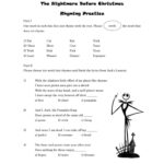 The Nightmare Before Christmas Rhyming Worksheet   English