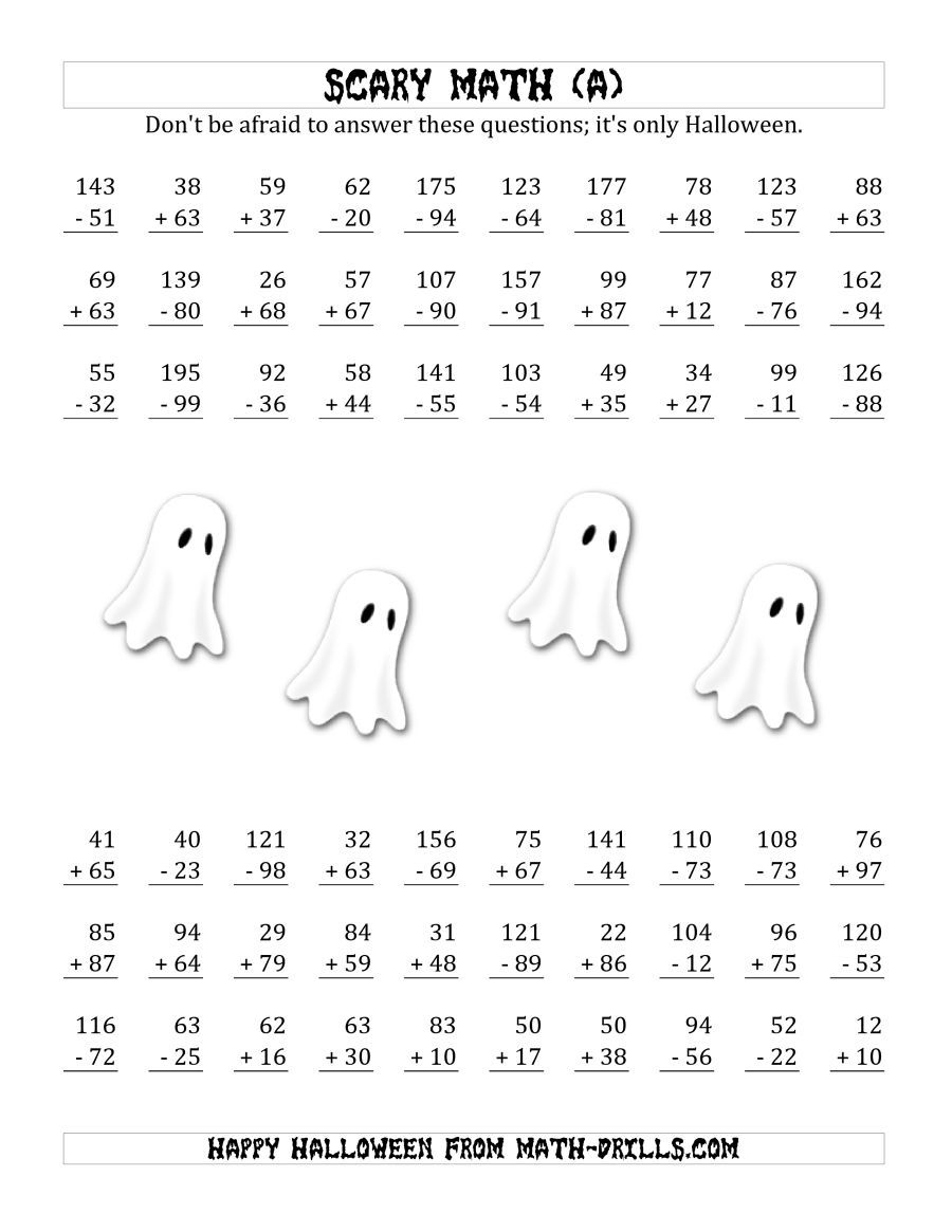 The Scary Addition And Subtraction With Double-Digit Numbers