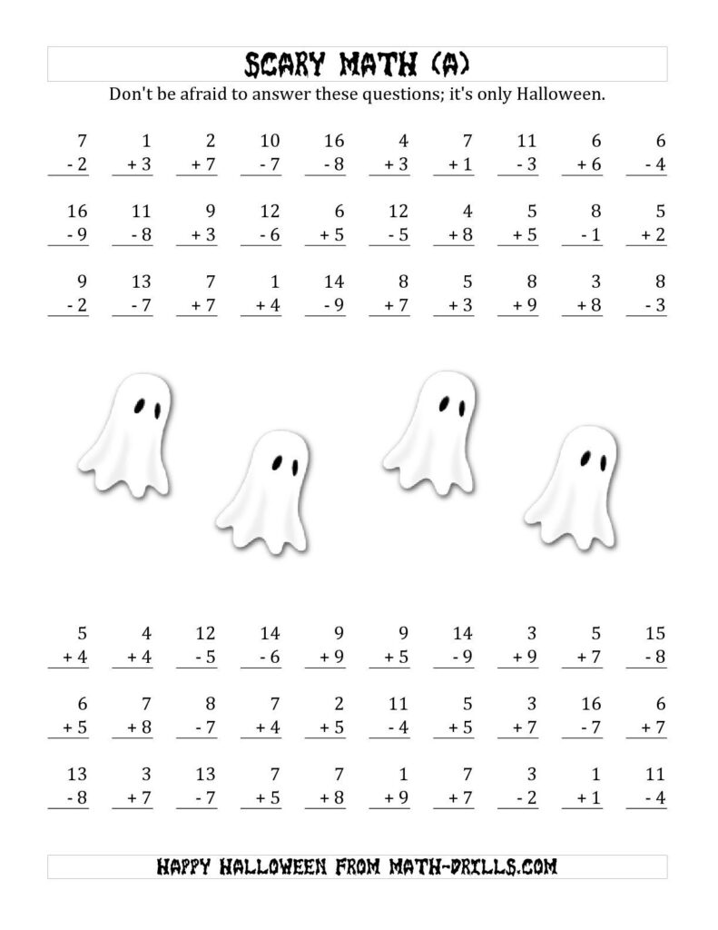 The Scary Addition And Subtraction With Single Digit Numbers