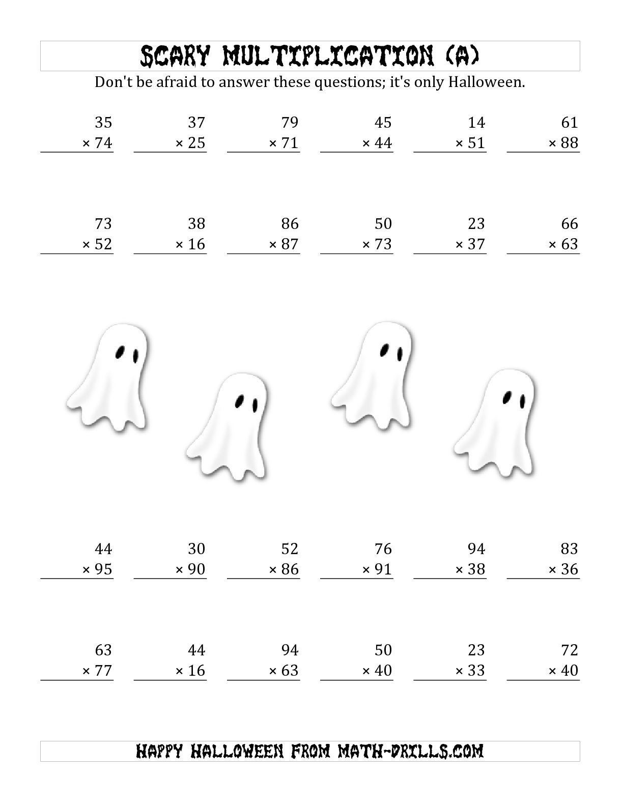 The Scary Multiplication (2-Digit2-Digit) (A) Math