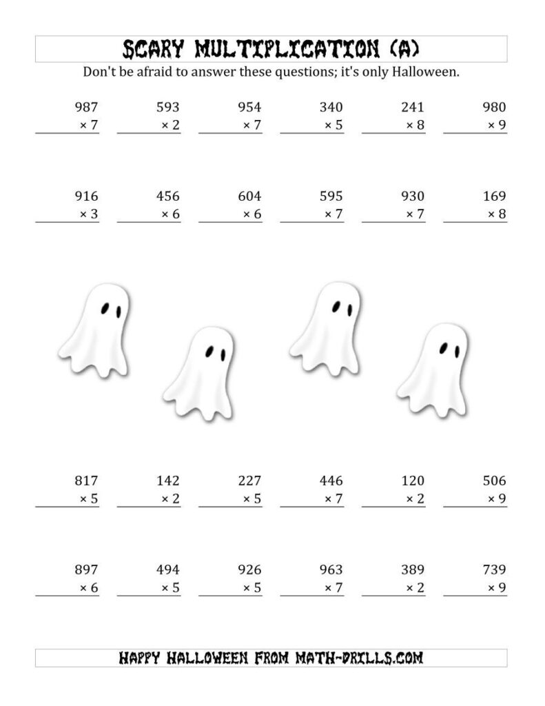 The Scary Multiplication (3 Digit1 Digit) (A) Math