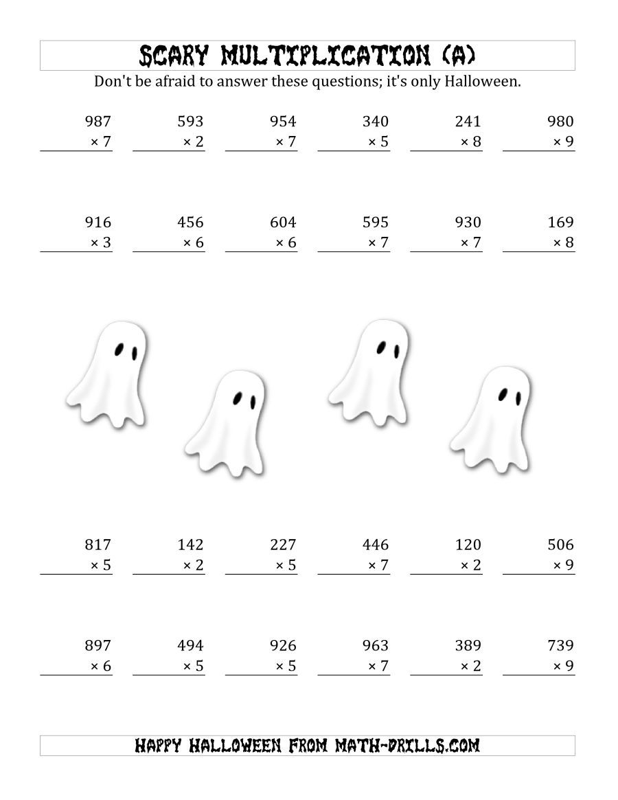 The Scary Multiplication (3-Digit1-Digit) (A) Math