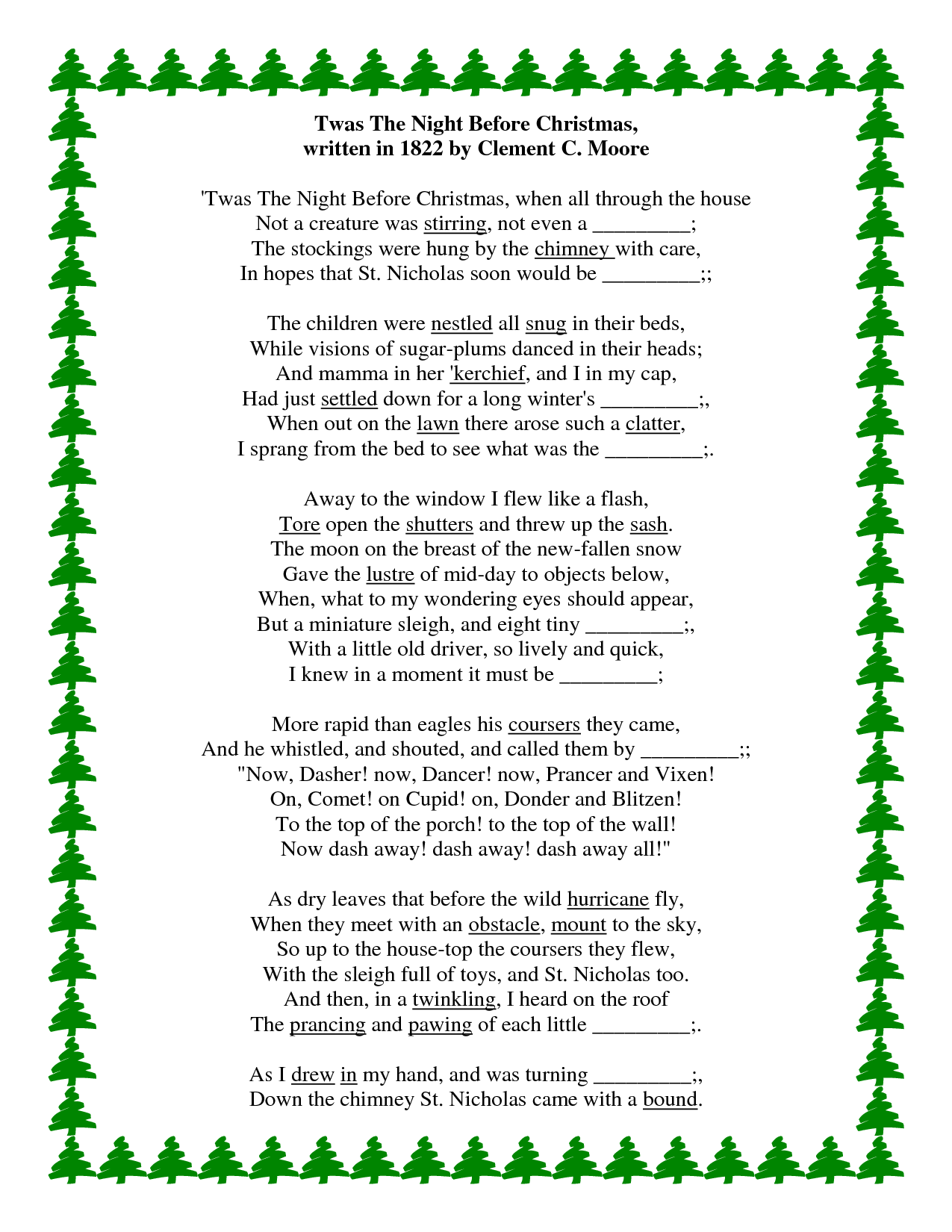 The Words To Twas A Night Before Christmas - Google Search