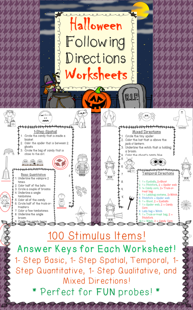 These Halloween Following Directions Worksheets Are Great