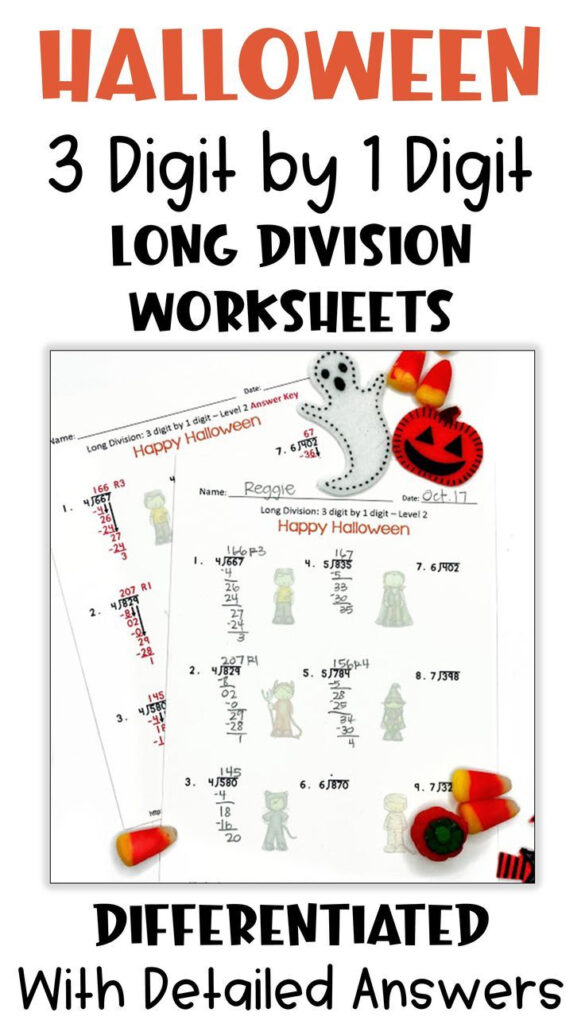 These Halloween Long Division Worksheets Are Fun Practice