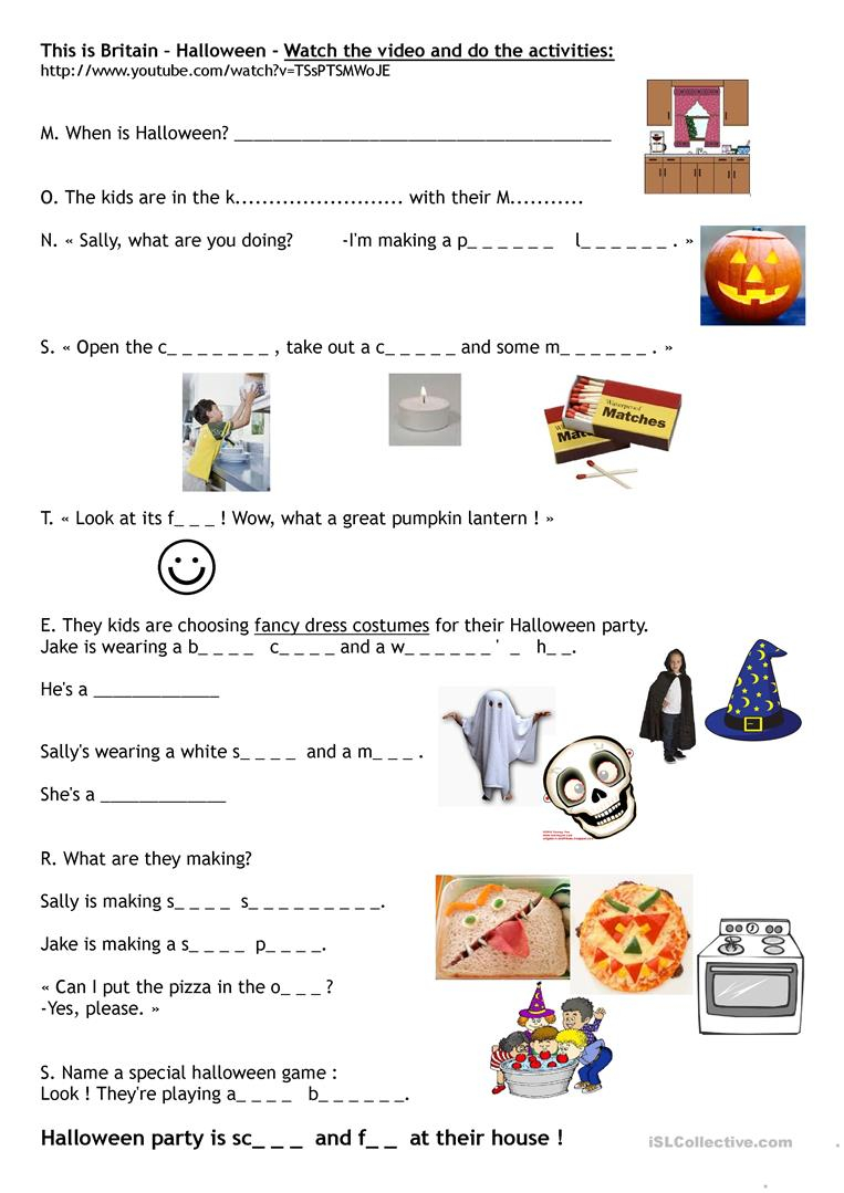 This Is Britain - Halloween - English Esl Worksheets For