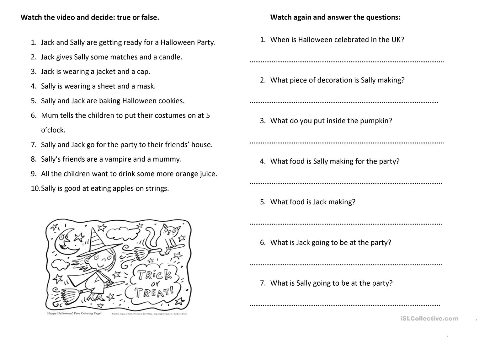 This Is Britain - Halloween Video - English Esl Worksheets