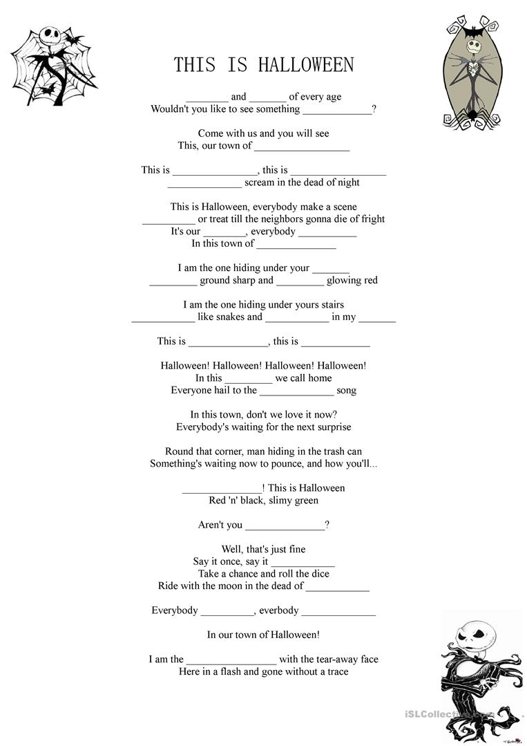 This Is Halloween - English Esl Worksheets For Distance