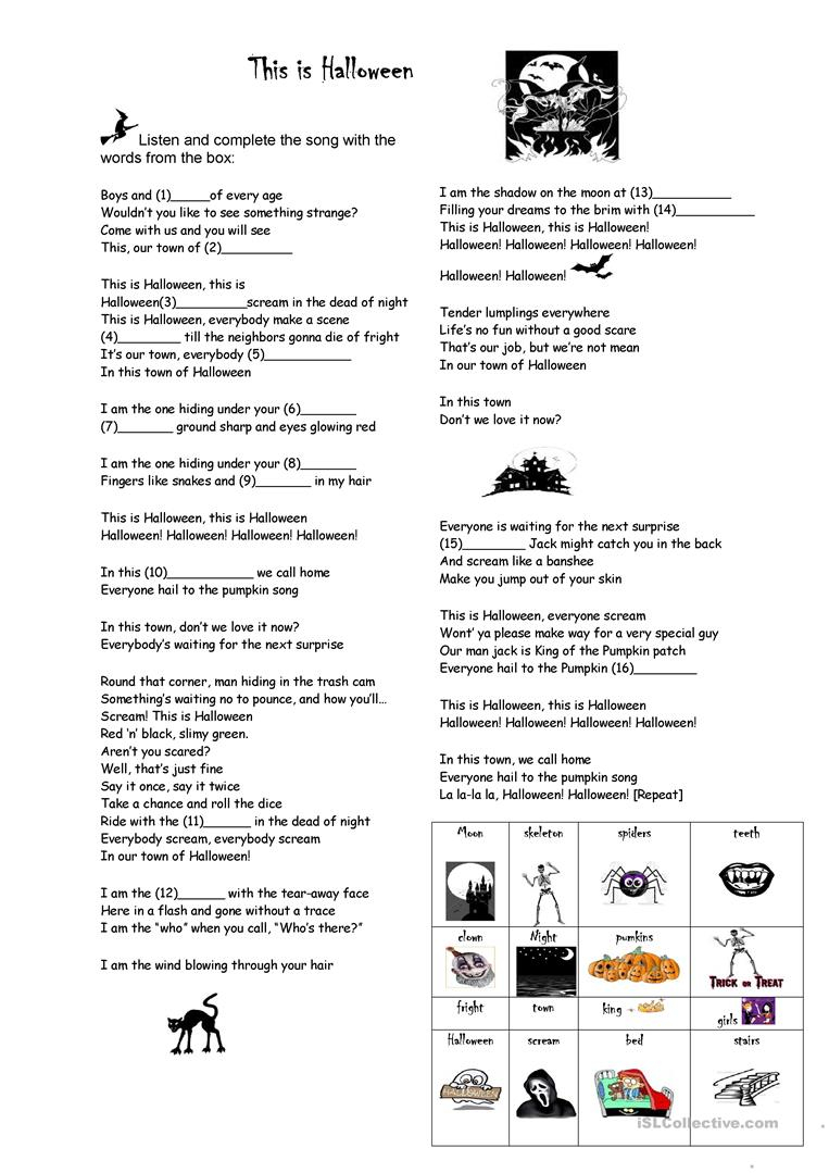 This Is Halloween - English Esl Worksheets For Distance