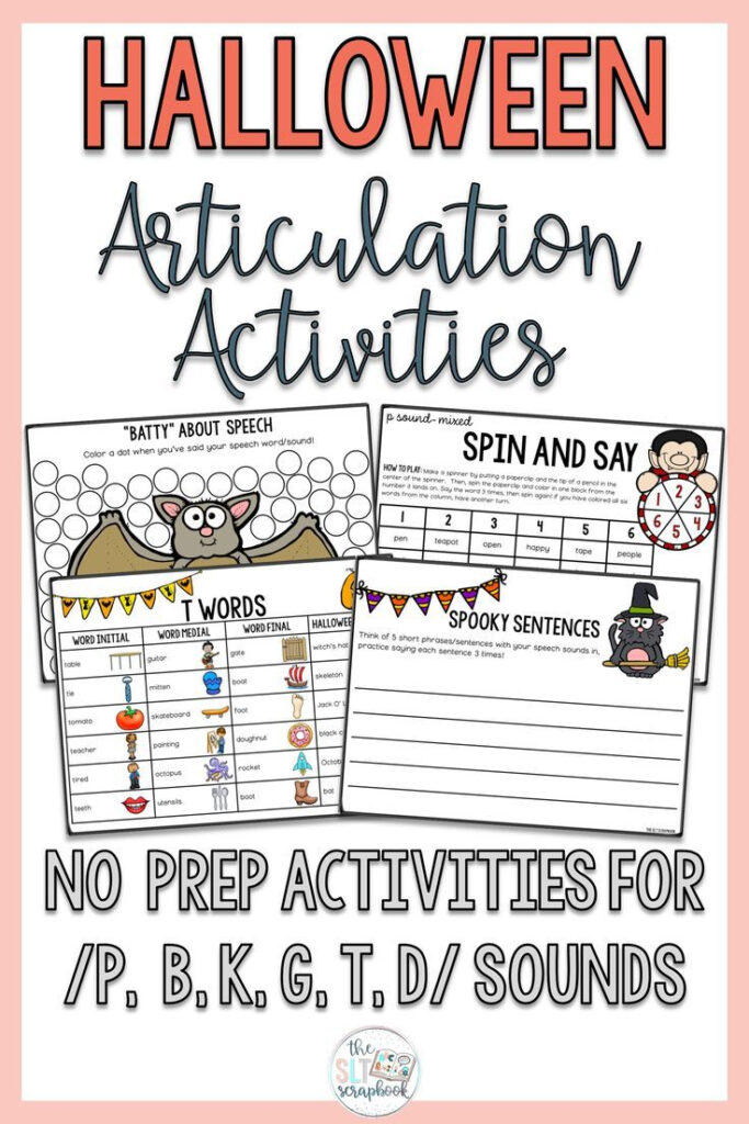This No Prep #halloween Articulation Worksheets Pack Is