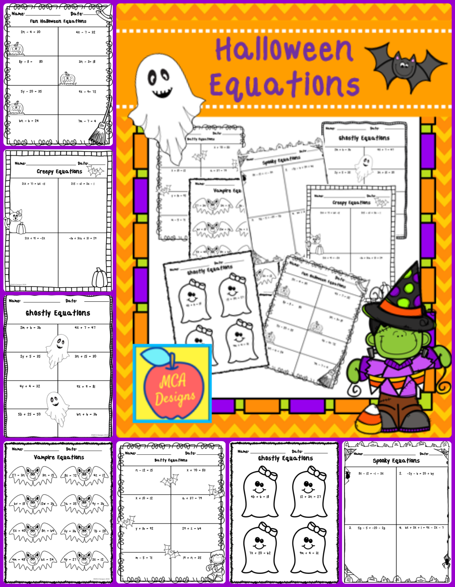 This Set Of Worksheets Contains A Variety Of One-Step And