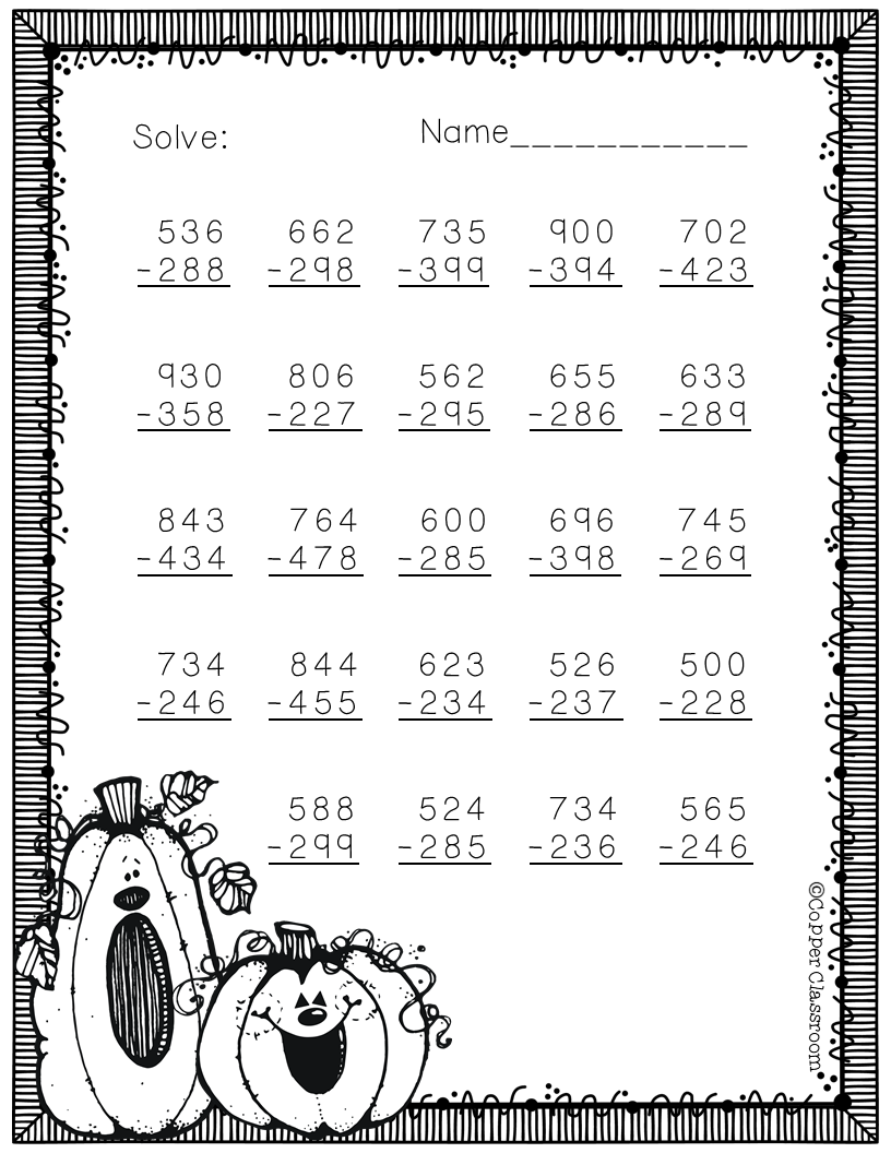 Three Pages Of Free Subtraction Practice! | Exercice Ce1