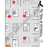 Town Of Halloween Map For Directions Lesson   Esl Worksheet