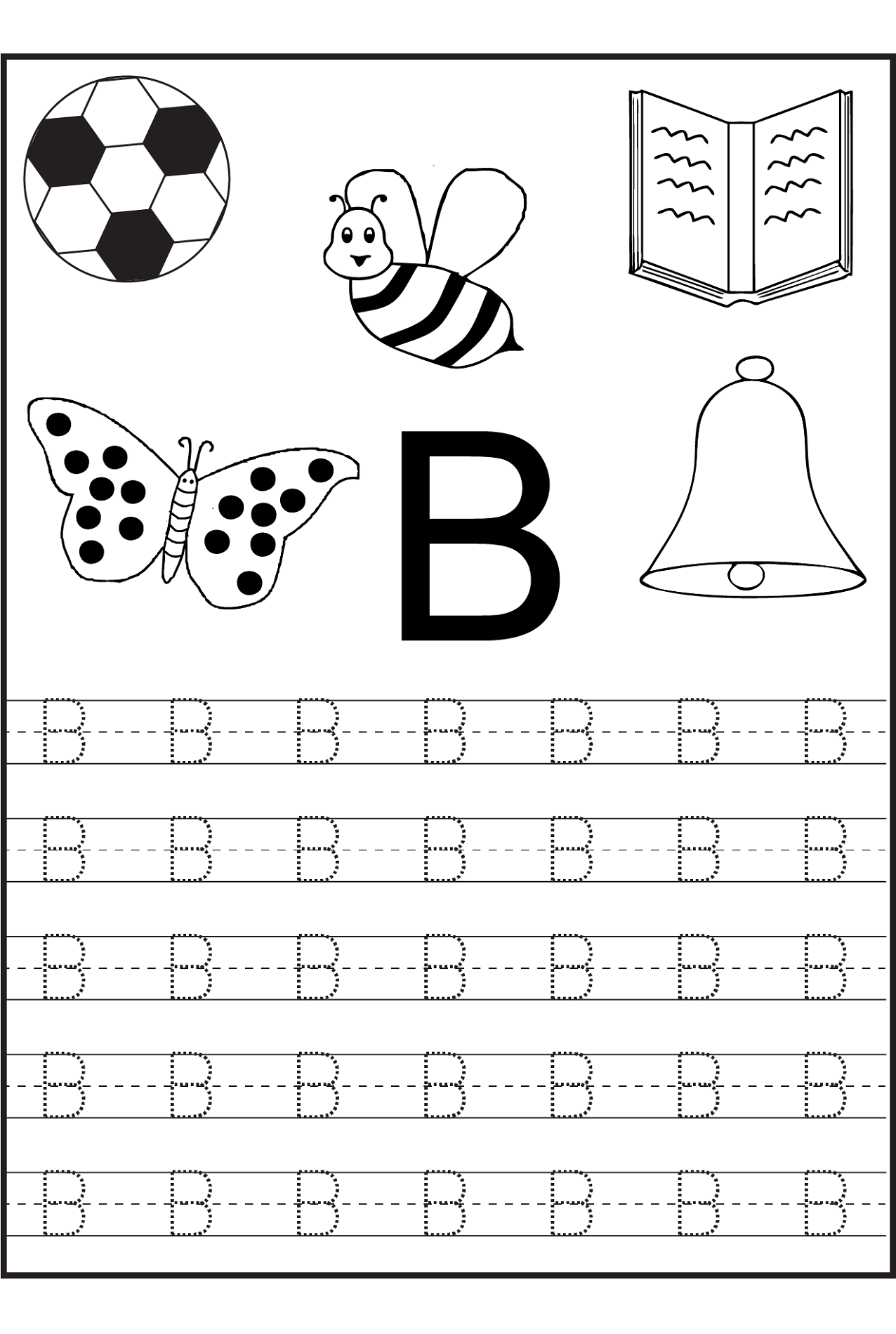 Trace Letter B Worksheets | Activity Shelter pertaining to Letter B Tracing Printable