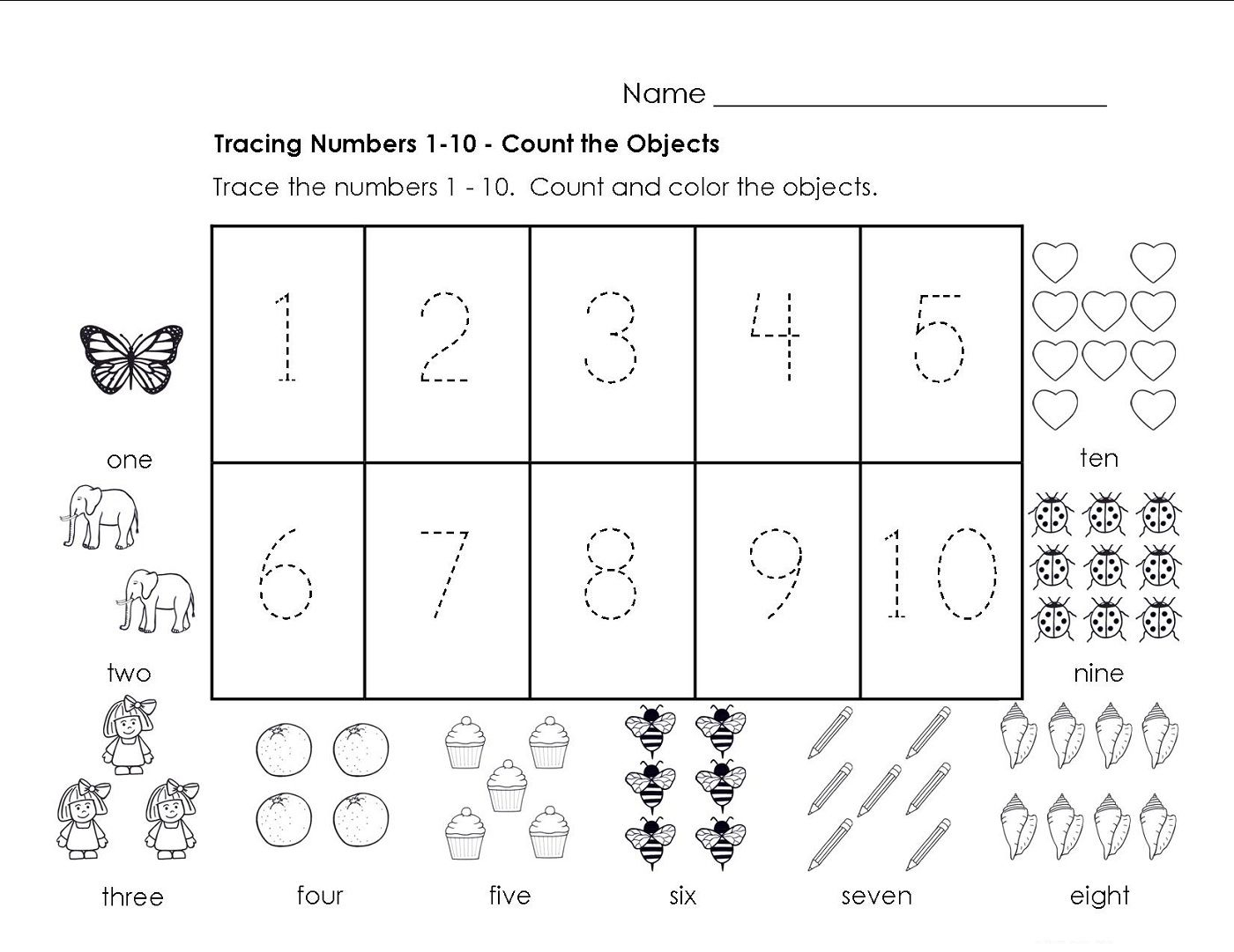 Traceable Numbers 1-10 Worksheets To Print | Preschool