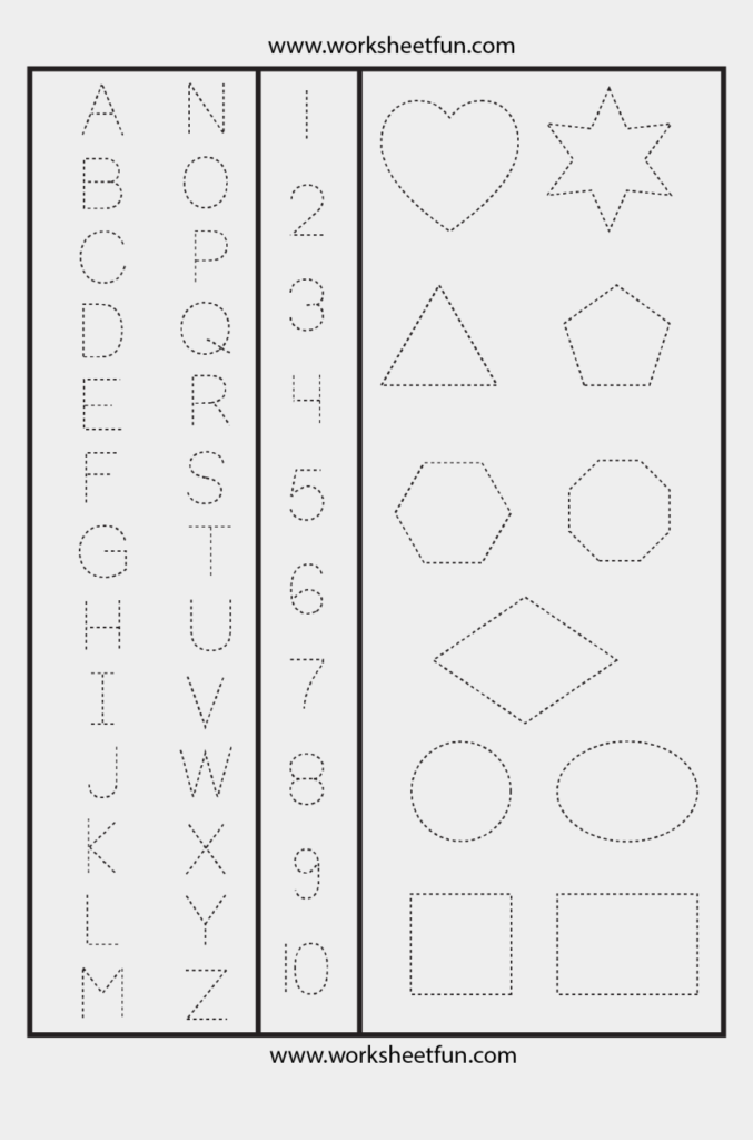Tracing Letters And Numbers Printable Free Coloring Pages