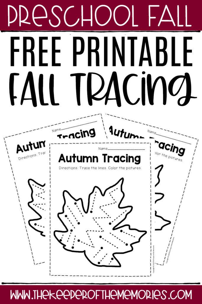 Tracing Paper For Kindergarten Free Printable Fall Preschool