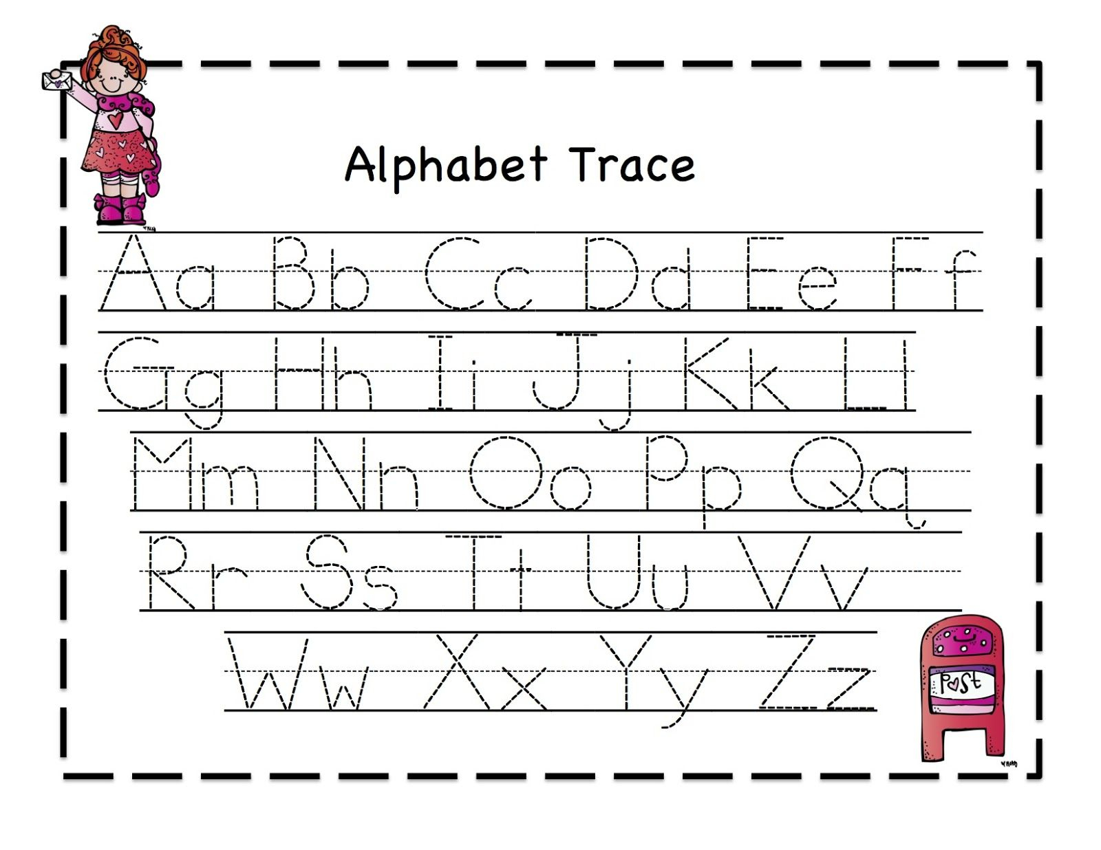 Tracing Sheets For Preschool Kids Alphabet Writing in Alphabet Tracing Worksheets For 6 Year Olds