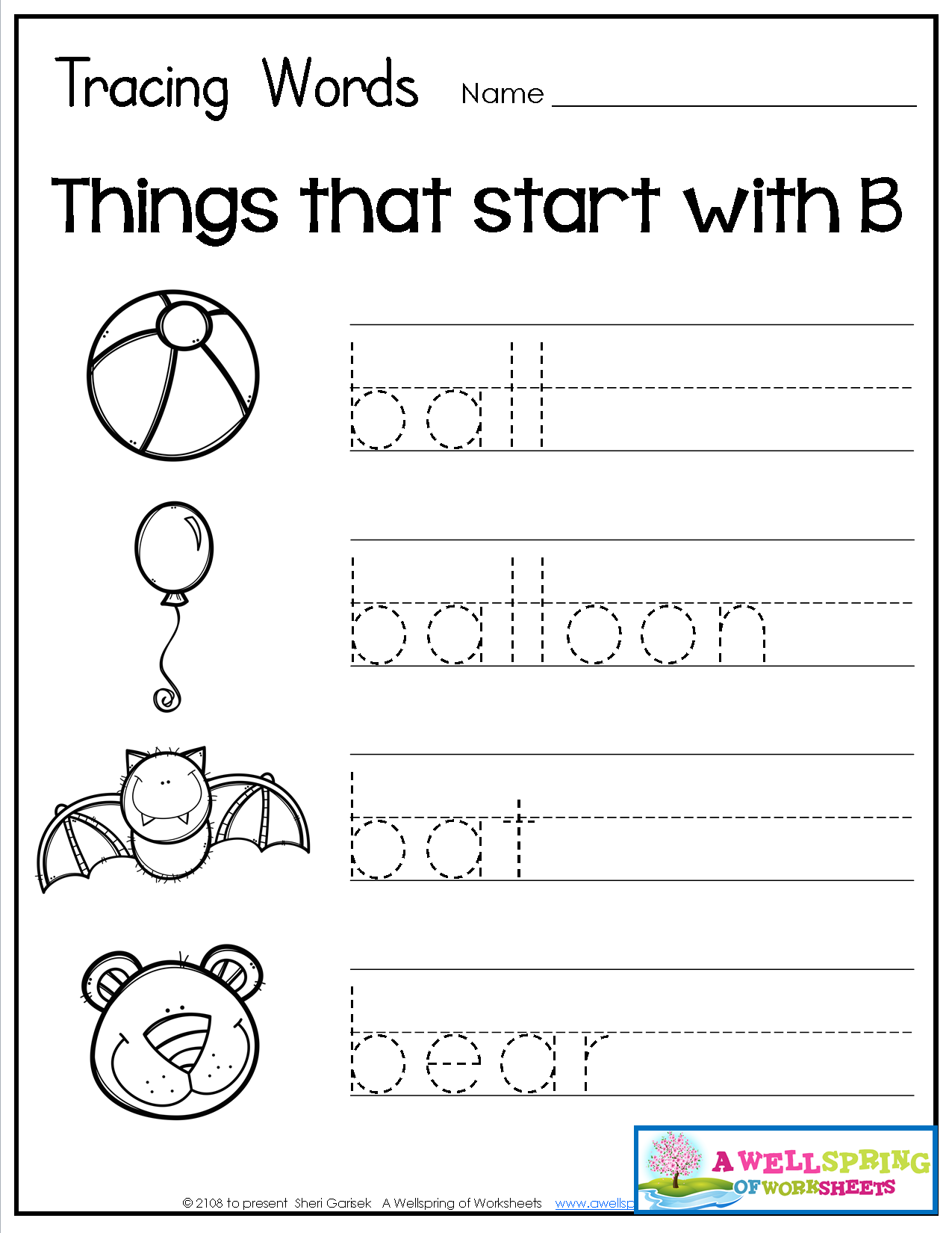 Tracing Words - Things That Start With A-Z Worksheets These