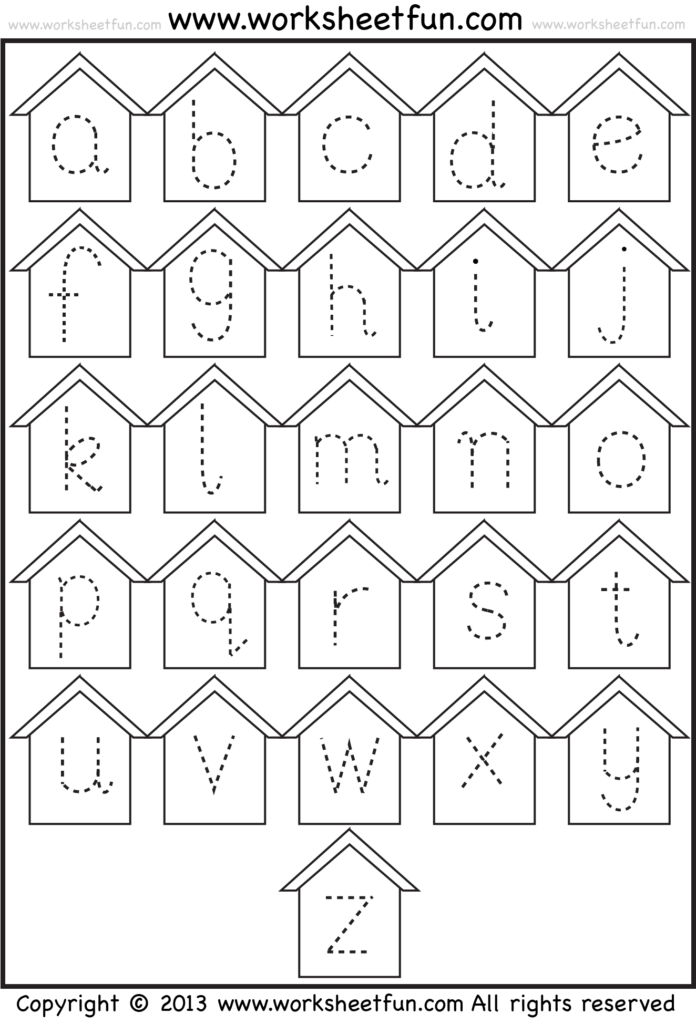 Tracing Small Letters Birdhouse 1 Staggering Alphabet
