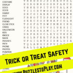 Trick Or Treat Safety Word Search Puzzle   Puzzles To Play