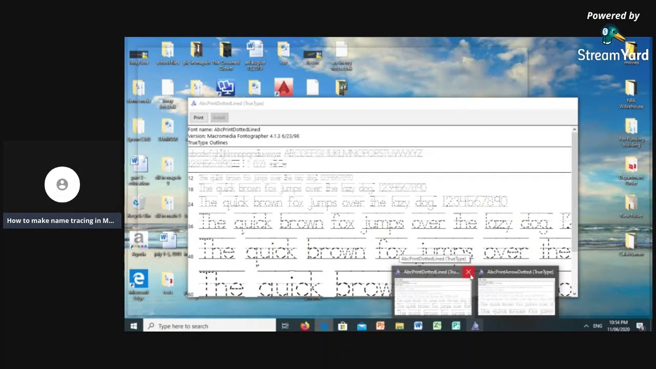 Tutorial # 1 Name Tracing In Ms Word - Youtube within Name Tracing Software