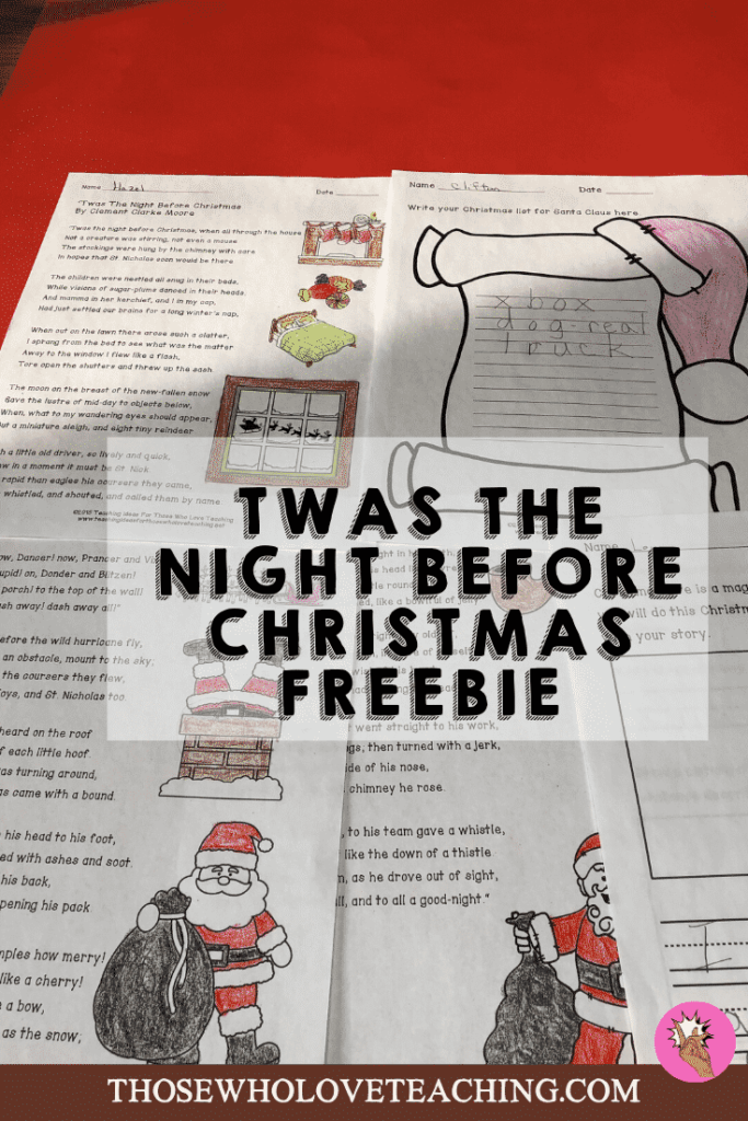 Twas The Night Before Christmas Activity   Classroom Freebies