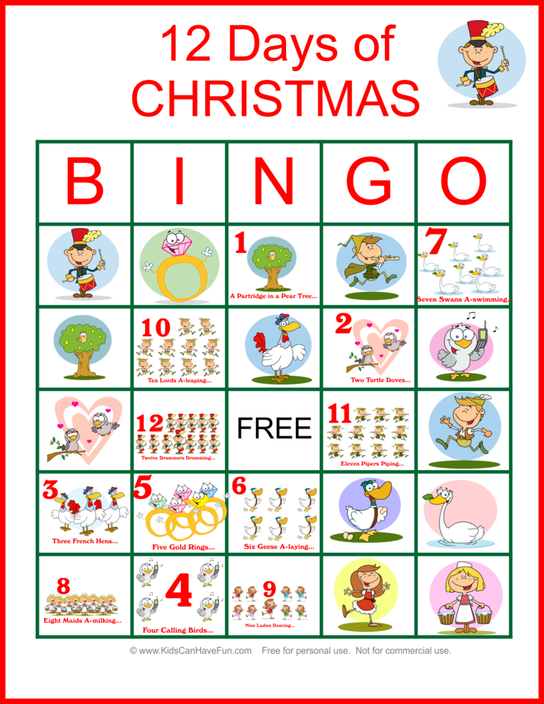 Twelve Days Of #christmas #bingo For The Whole Family Http