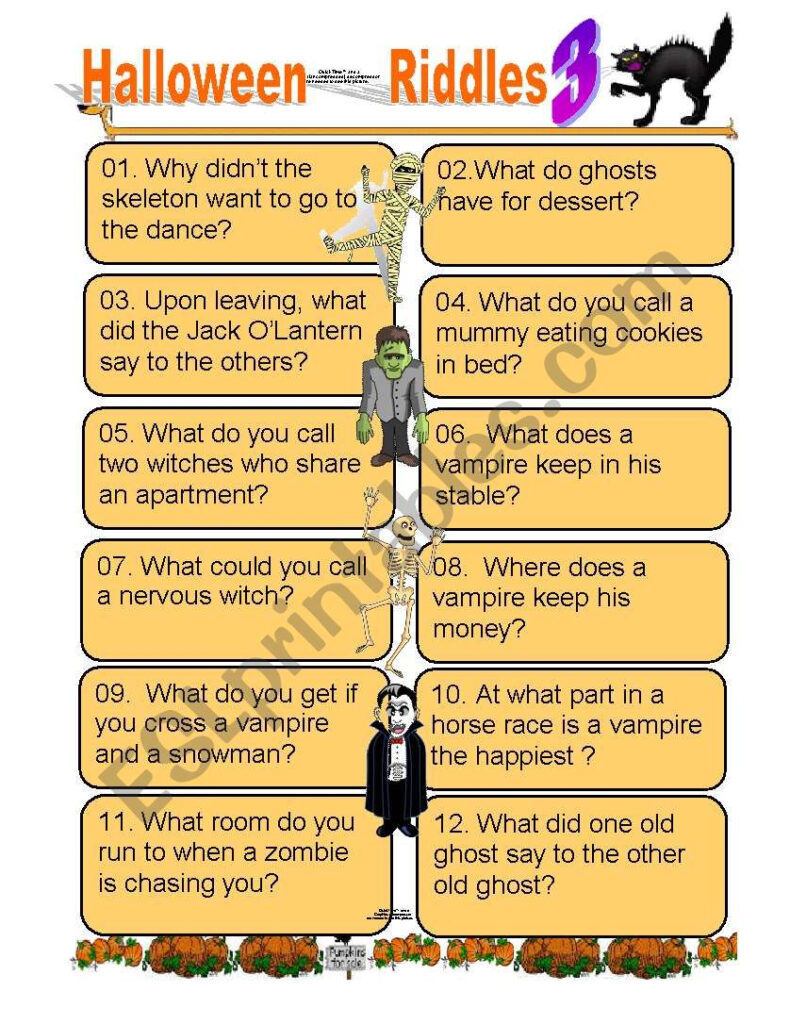 Twelve Funny Halloween Riddles Part 3 For Kids Of All Ages
