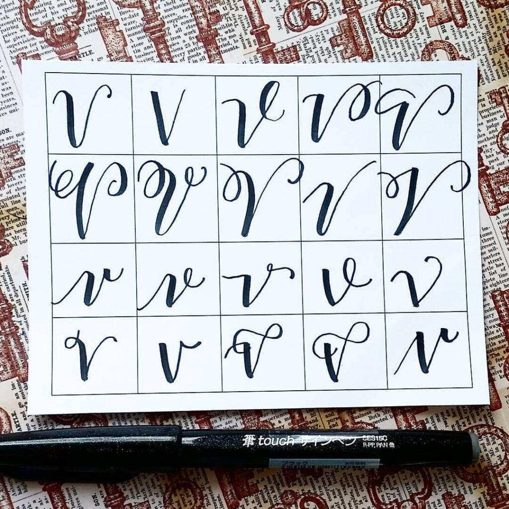 Twenty Ways To Write V! #handletteredabcs #abcs V