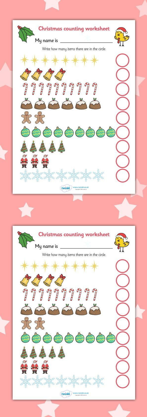Twinkl Resources &amp;gt;&amp;gt; Counting At Christmas Worksheet