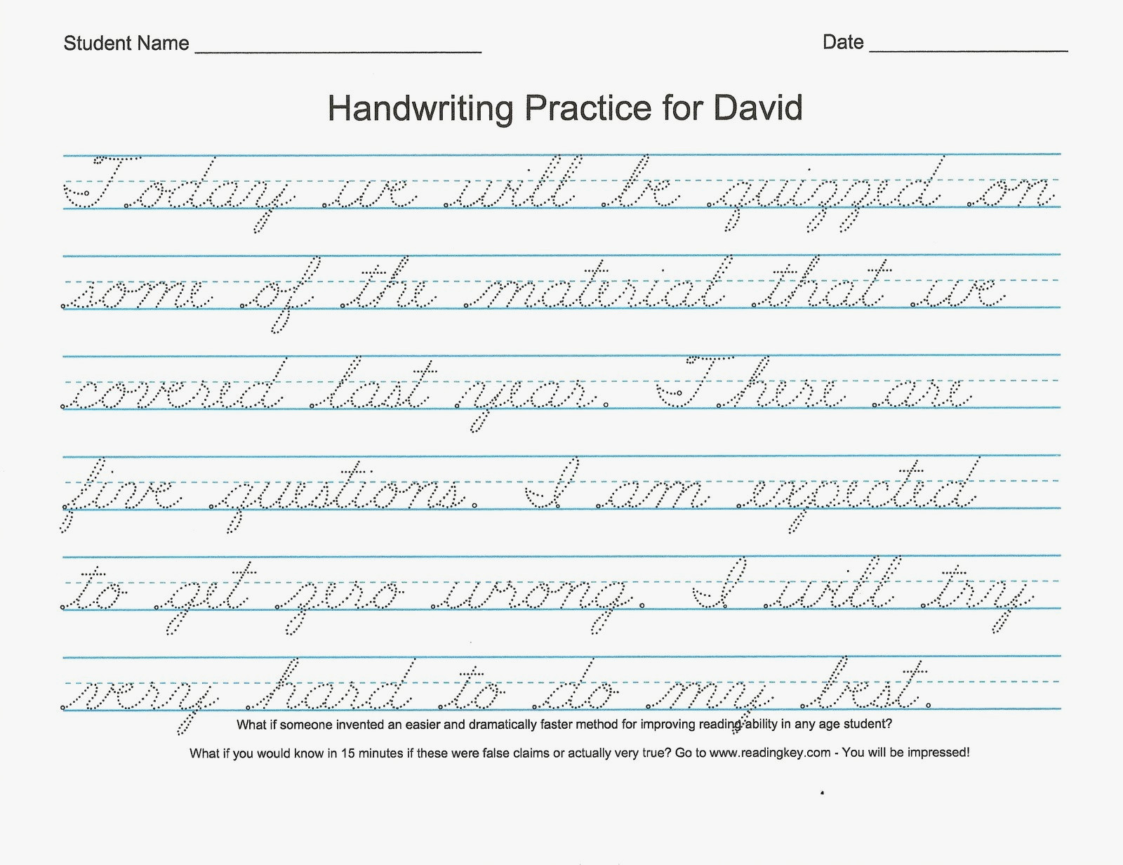 Unique Of Free Printable Cursive Handwriting Worksheets Pic