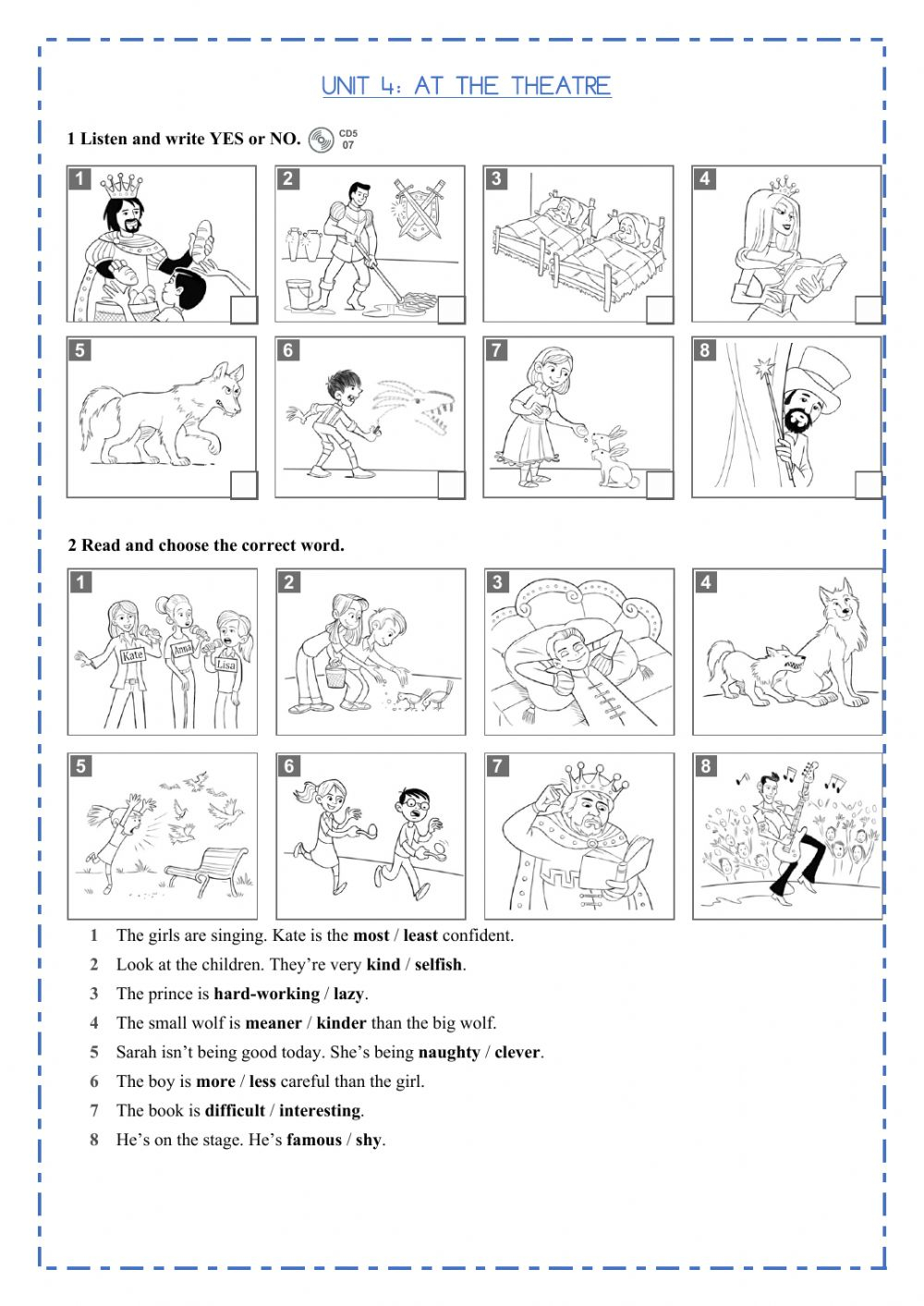 Unit:4 At The Theatre Worksheet